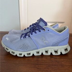 On Cloud X Womens size 7 sneakers in the Lavender Ice colorway.